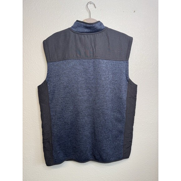 Orvis Men’s XL Blue Knit Fleece Lined Fishing Vest Full Zip Woven Panels - Picture 3 of 3